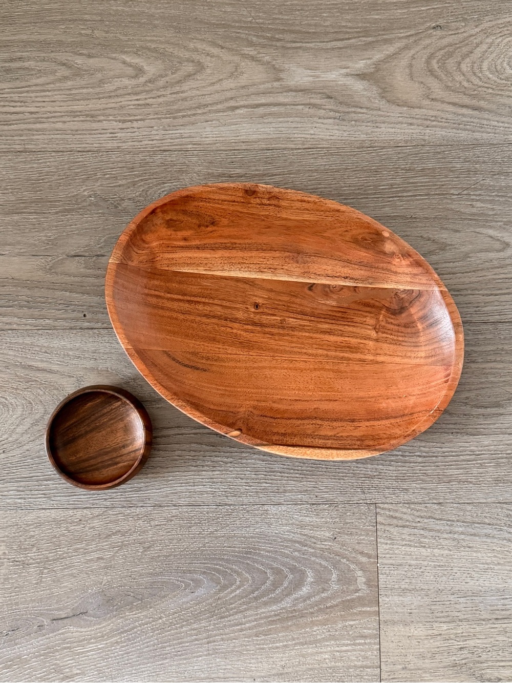 Sembla Acacia Wood Serving Tray & Cup
